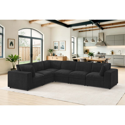Canapé modulaire rembourré en velours côtelé bamppieles