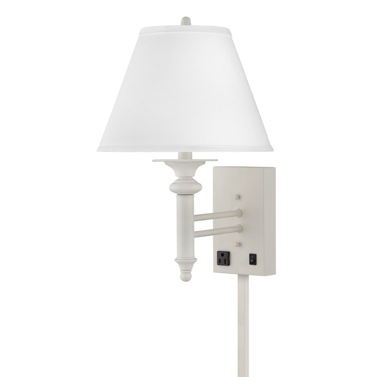 Coastal Sands 1 - Light Plug-in Simply White Armed Sconce