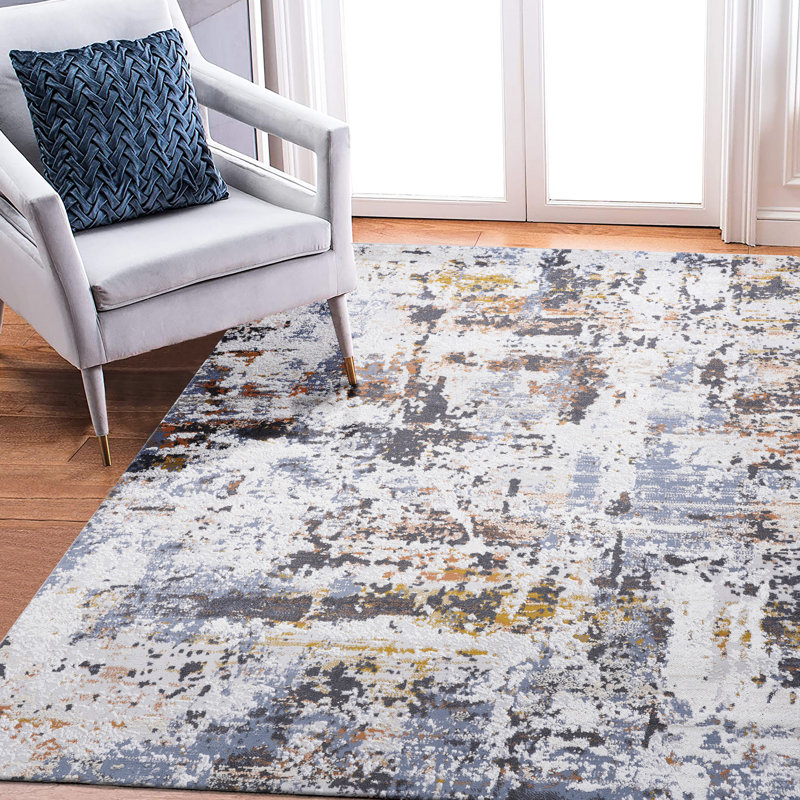 8X10 /Navy Area Rug - Stain , And Pet- For Joyful Homes Study Non-Shedding Concentration, Rectangle 7'10" x 9'12"