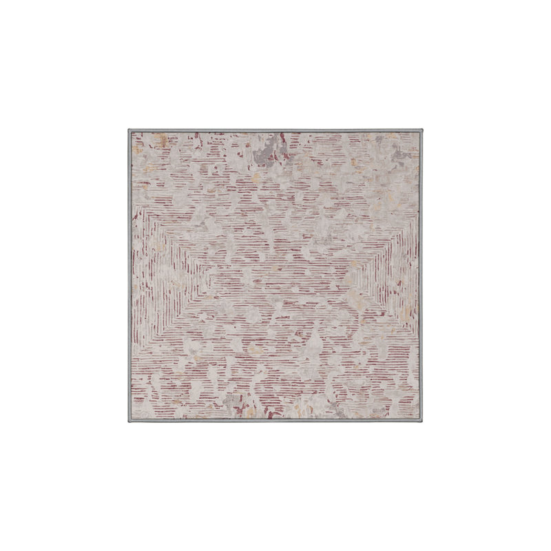 Machine Washable Gray Area Rug, Square 7'