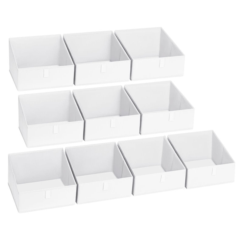 Fabric Storage Bins 10 Pack - Collapsible Closet Organizer Baskets With Trapezoid Design For Shelves,  For Clothes, Toys, Books, And Towels