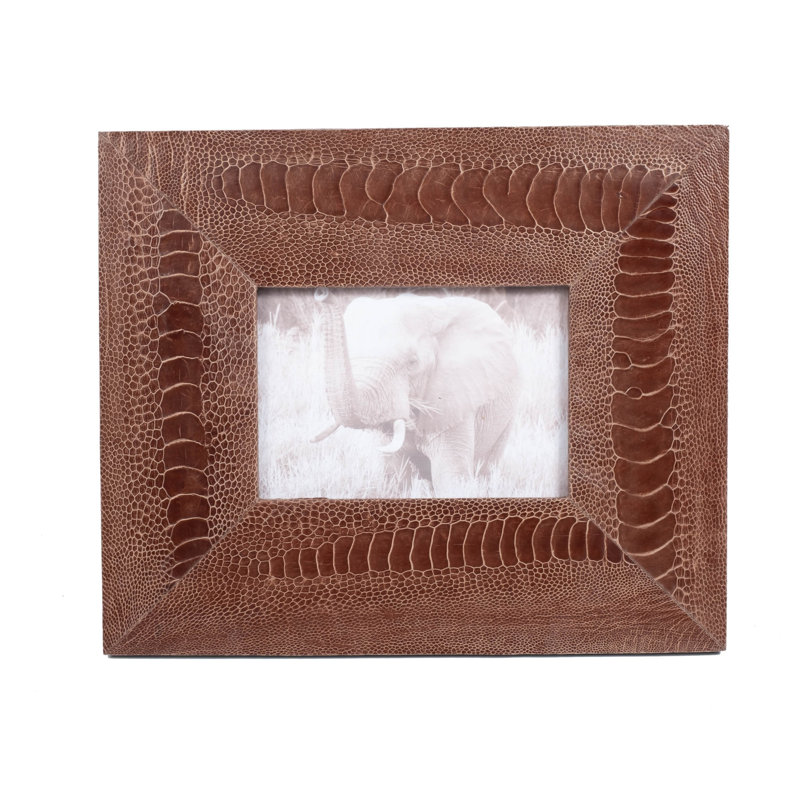 Genuine Shin Leather 4" x 6" Picture Frame, Brown