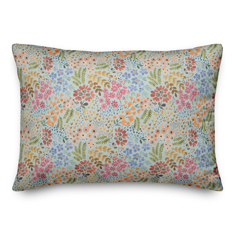  Coussin floral lombaire, Bleu