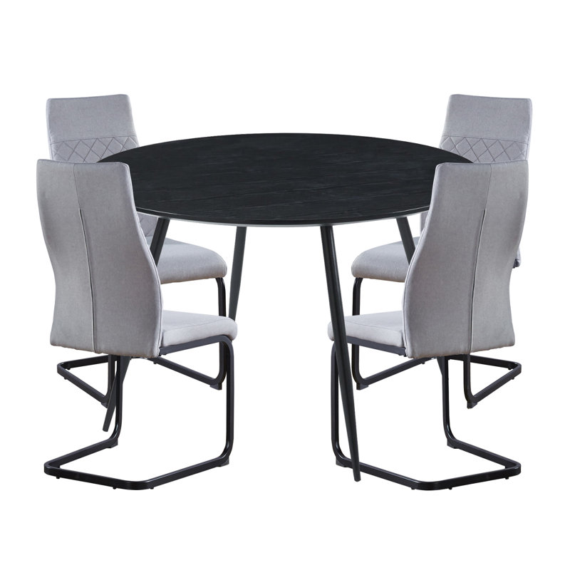 Mose 4 - Person Dining Set, Black