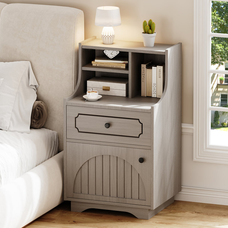 Table de chevet Modern Farmhouse, Gris