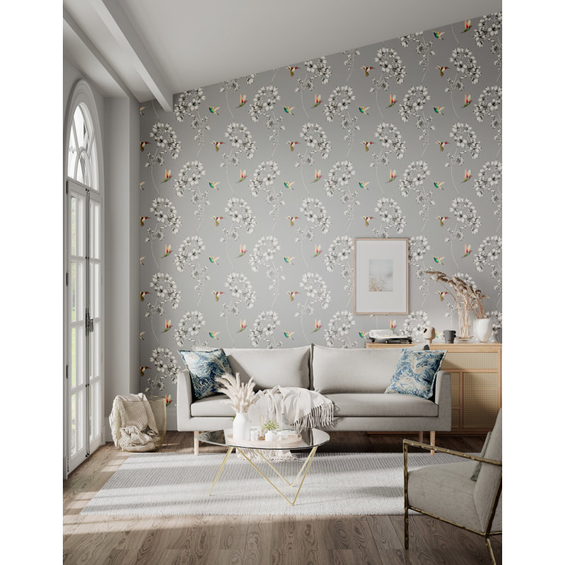Amazilia Wallpaper, French Gray/Stone