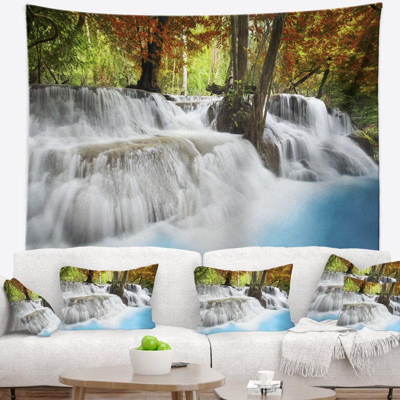 Paysage roaring erawan cascade tapisserie, H 68 po x l 80 po