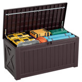 Furmax 120 Gallons Water Resistant Plastic Lockable Deck Storage Box