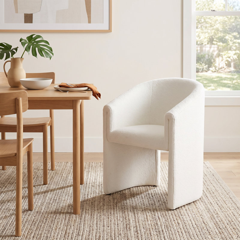 Keda 20.5'' H Upholstered Dining Chairs, Thames Cream