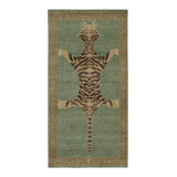 Distressed Homage Hand Knotted Wool Animal Print Area Rug