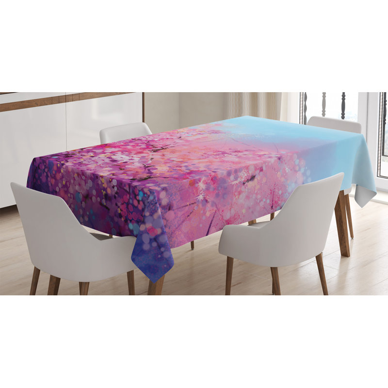 Flower Tablecloth, 90" L x 60" W