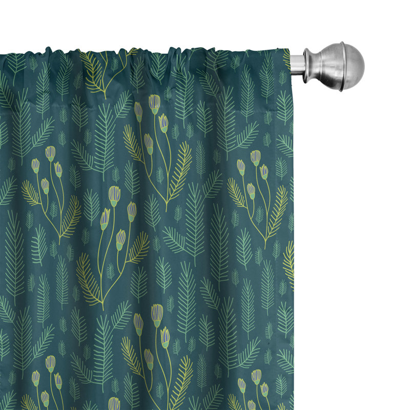 Rideaux 4 panneaux East Urban Home Botanical, L 56 po x L 84 po