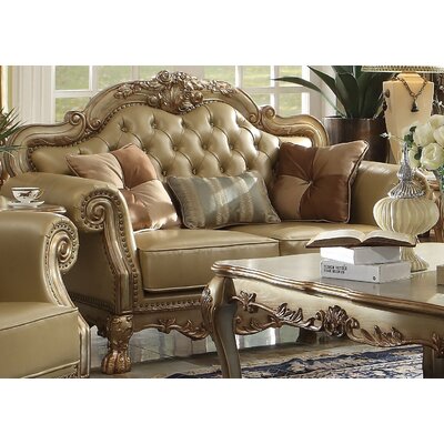 Marissa 60.5"" Faux Leather Rolled Arm Loveseat -  Astoria Grand, 6971717FAB1C421CB701B0F278A8E3E7