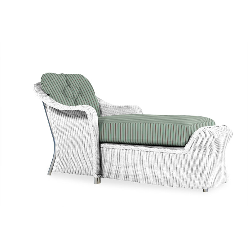 Reflections Outdoor Chaise Lounge, White, Beach Navy
