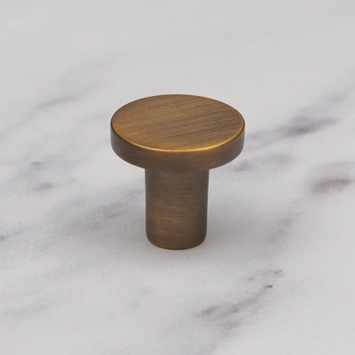 Antique Brushed Brass Disc Knobs