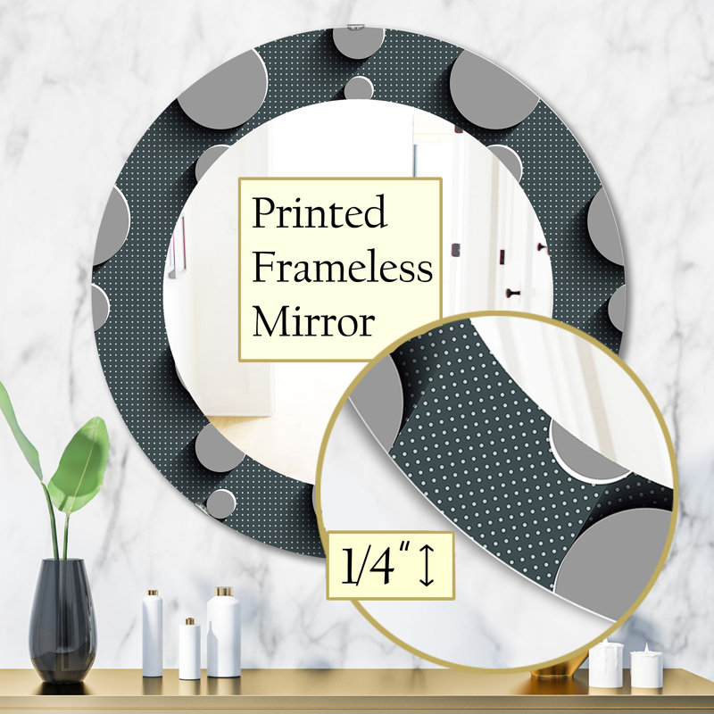 Circles Abstract Technology Traditional Walll Mirror, 31.5" H x 31.5" W