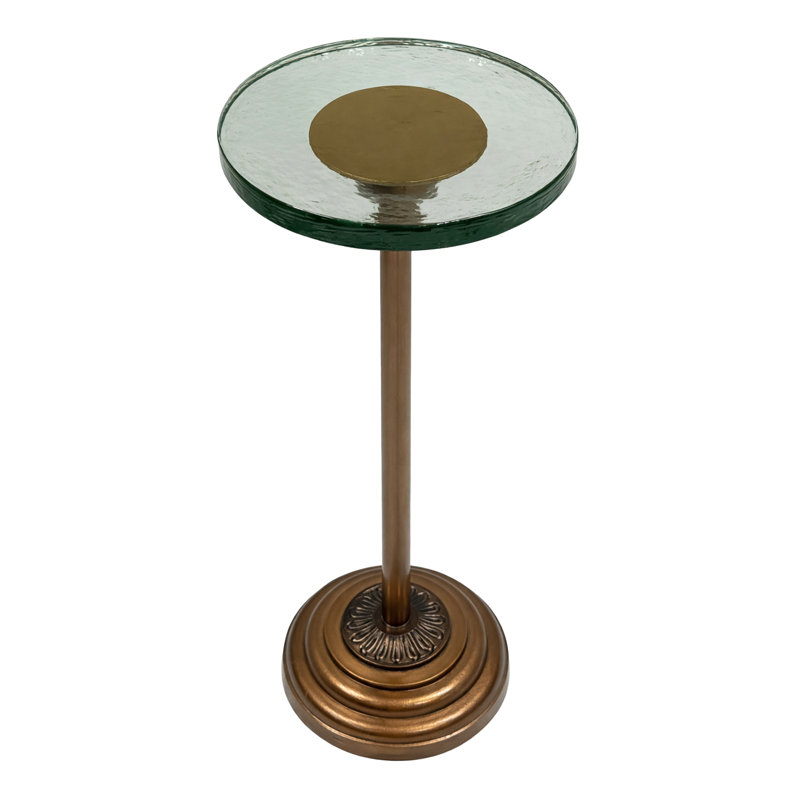 Casted Glass Top Drink Table