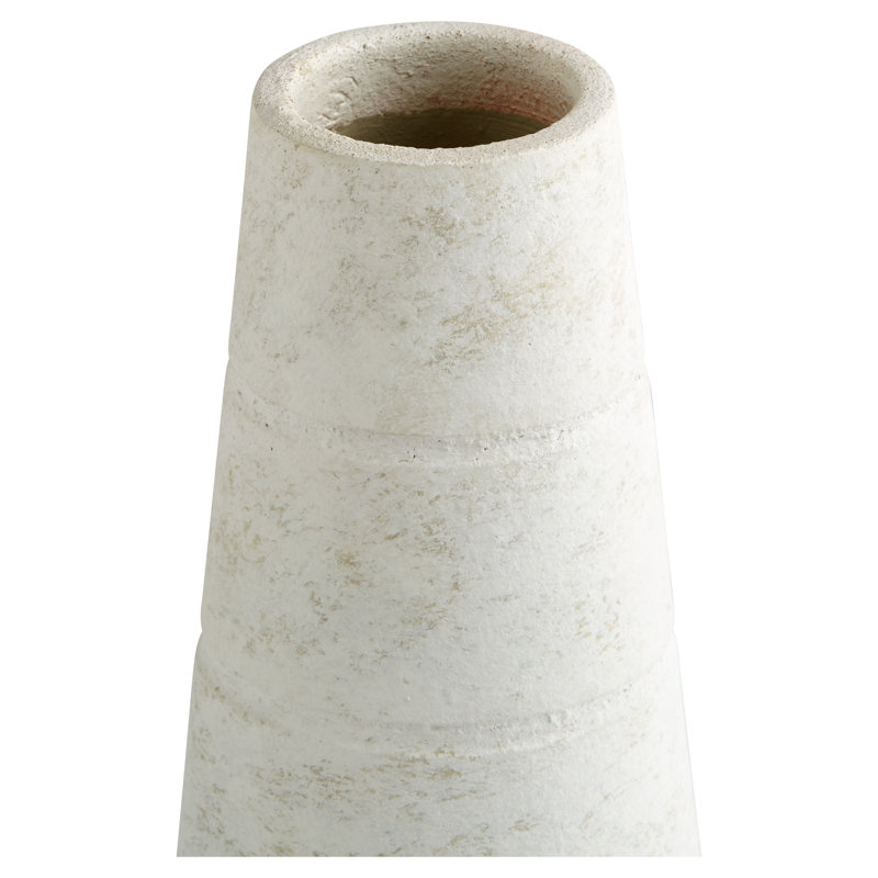Thera Handmade Ceramic / Porcelain Table Vase, White, 16.75'' H x 7'' W x 7'' D