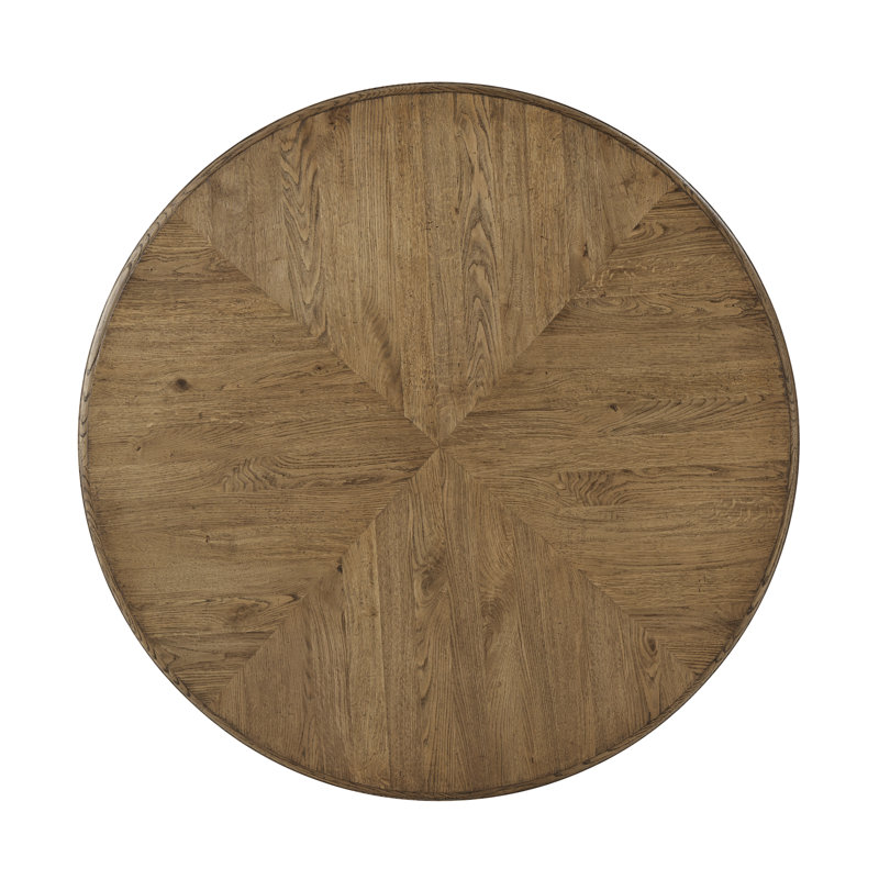 Nova Dawn Round Oak Cocktail Table with Tiered Storage