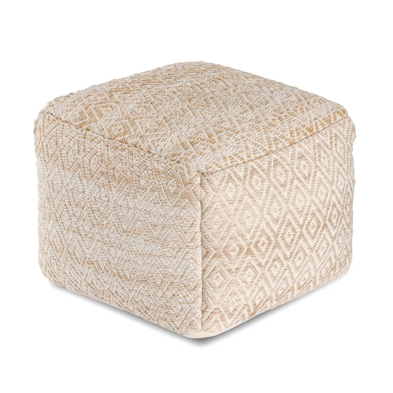 Flintridge Upholstered Pouf, Brown