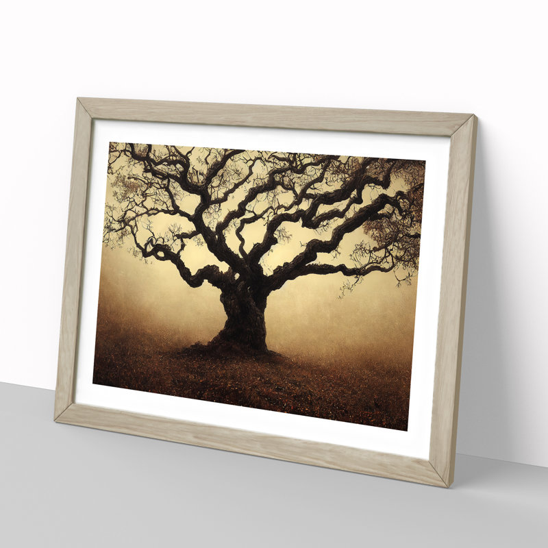 Oak Tree - Single Picture Frame Print, 25cm H x 34cm W, Oak