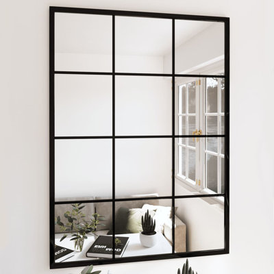 Wall Mirror Black Metal Wall-mounted Mirror Decoration Multi Sizes