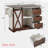 Kitchen Island With Drop Leaf, Kitchen Storage Island With Barn Door, Power Outlet, Rolling Kitchen Cart On Wheels With Spice Rack-652502094