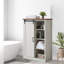 Armoire de rangement 5 tiroirs avec porte de grange coulissante et tablettes réglables