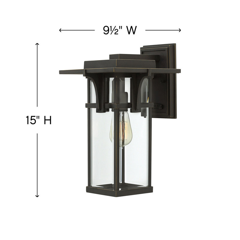 Kajale 1-Light Outdoor Wall Lantern, 15" H x 9.25" W x 10.3" D