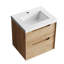 Meuble-lavabo mural simple 24 po en chêne naturel avec plateau en pierre reconstituée 24 po-1925660014