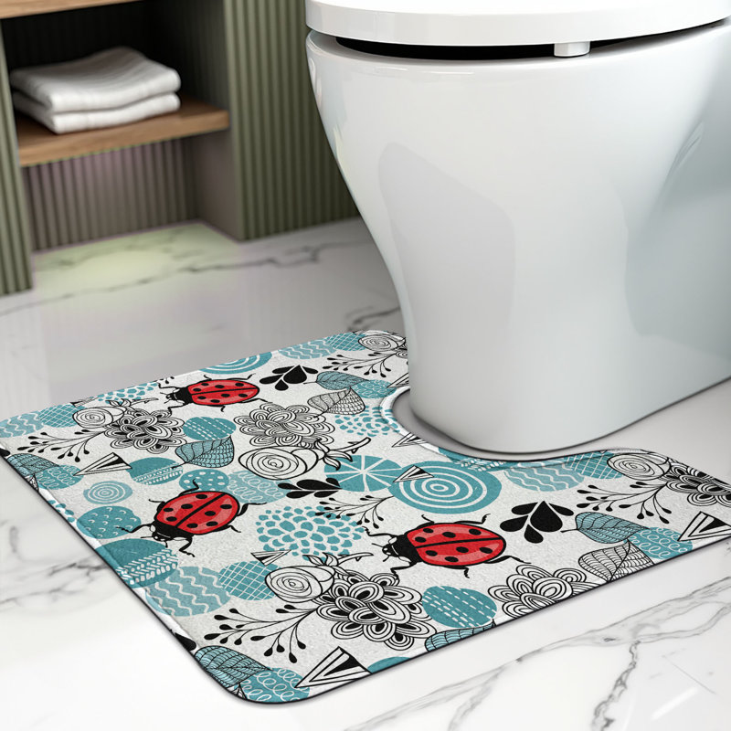 Tapis de salle de bain en forme de U Ladybugs