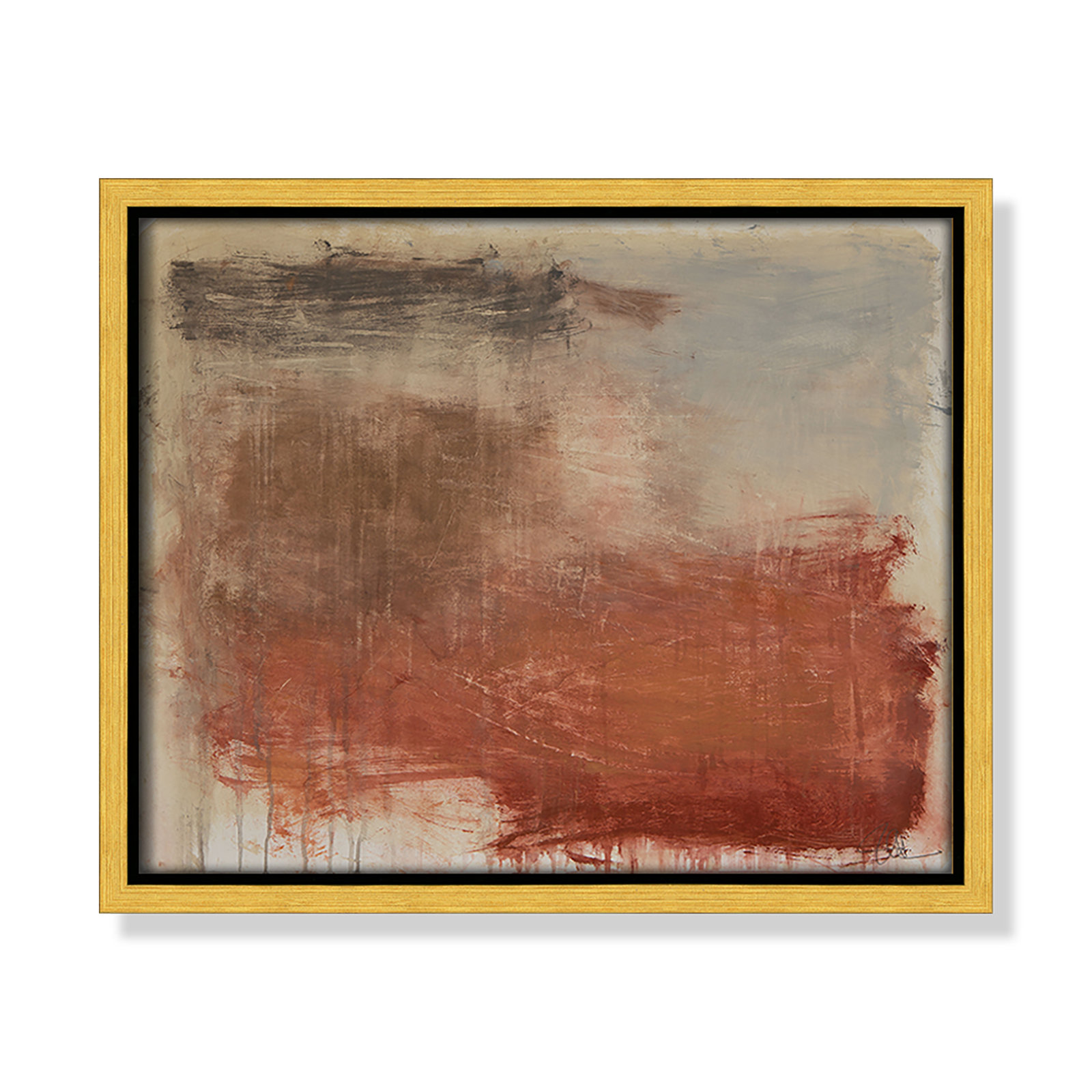 Autumn Over The Rivera Print by , 9.5" H x 11.5" W, Gold