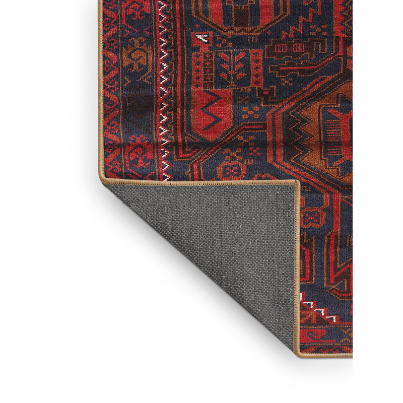 Tapis traditionnel mehroon/noir/crème Campisano, Rectangle 5 pi x 8 pi