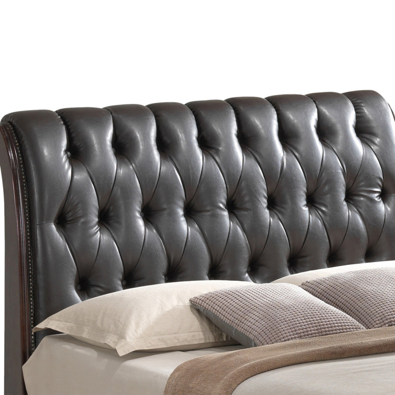 Lit-bateau de rangement en panneau de particules compact pour les chambres modernes, Brun foncé / noir, Grand