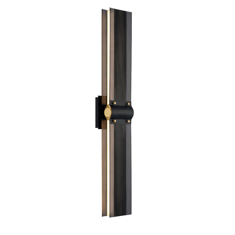 Admiral Large Sconce, Black-Gold/White