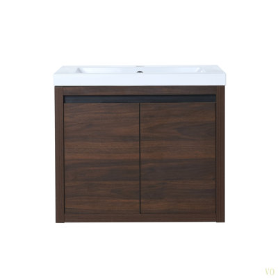 Bathroom Cabinet With Sink,Soft Close Doors,Float Mounting Design,24 Inch For Small Bathroom,24X18(KD-Packing)