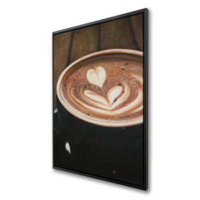 Artistic Cappuccino - Framed Canvas Kitchen Decor for Home