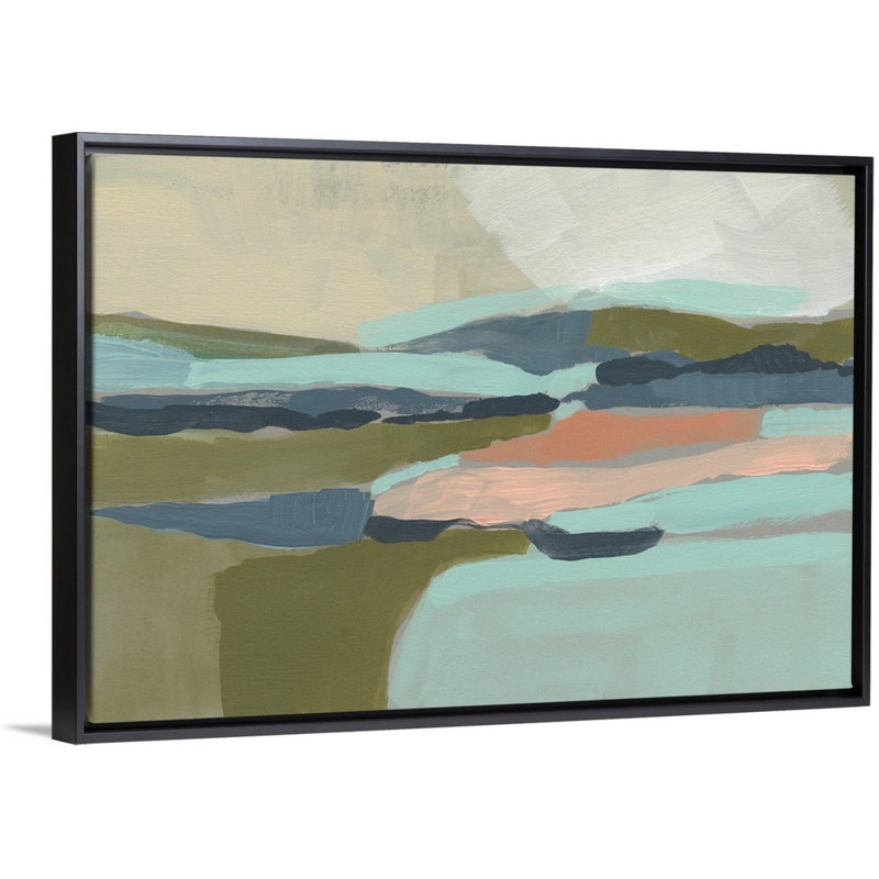 «Pastel Plane I» par Jennifer Goldberger - reproduction d'art, Toile avec cadre noir, H 18 po x l 26 po x P 1,75 po