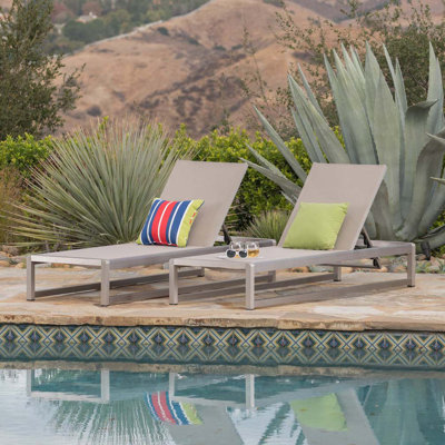 Harper 77" Long Reclining Chaise Lounge Set