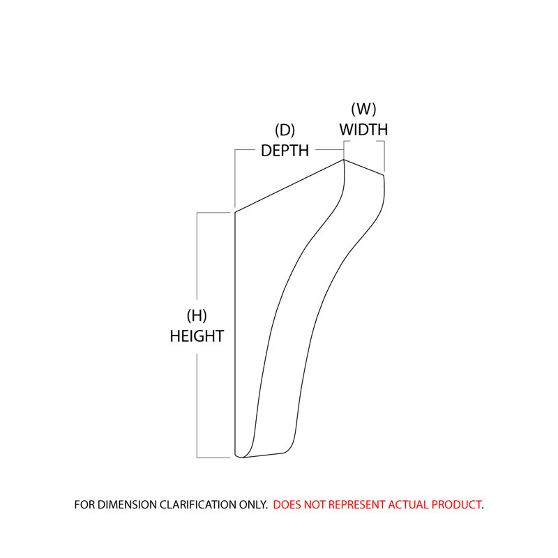 Unfinished Solid Hardwood Plain Bracket Corbel