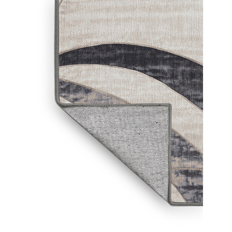 Machine Washable Gray Area Rug, Square 7'