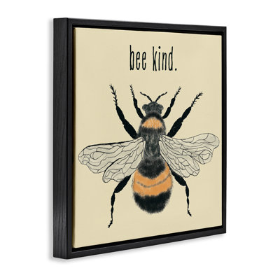  "Bee Kind", art mural détaillé sur toile par Carrie Cantwell