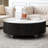 35.4" Round Faux Marble  Top Texture Coffee Table, Elegant Modern Storage Coffee Table for Living Room Office Leisure Area-1570006623-1576560451