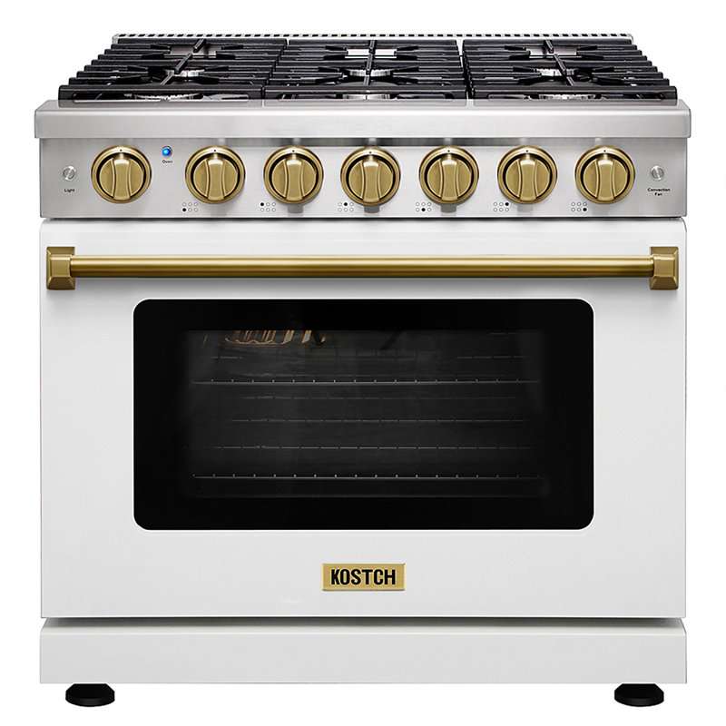 Poêle au gaz naturel autoportant de 6,0 pi³ Kostch, Blanc, Propane liquide, Bronze