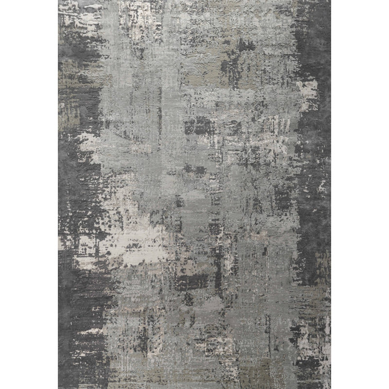 Contemporary Hand Knotted Wool Oriental Area Rug in Gray