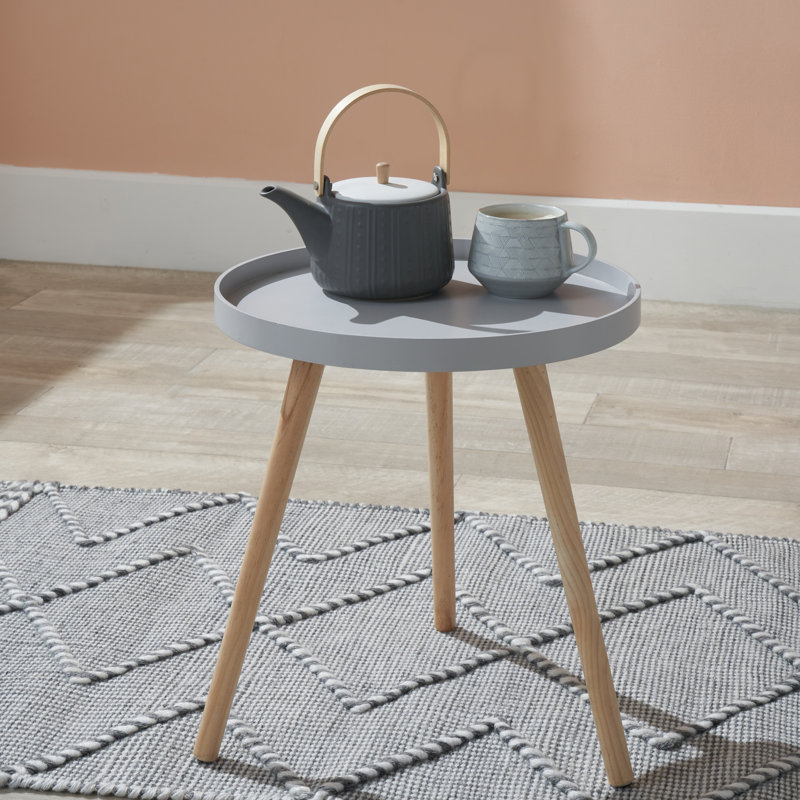 Margaux Tray Top End Table, Grey, Brown