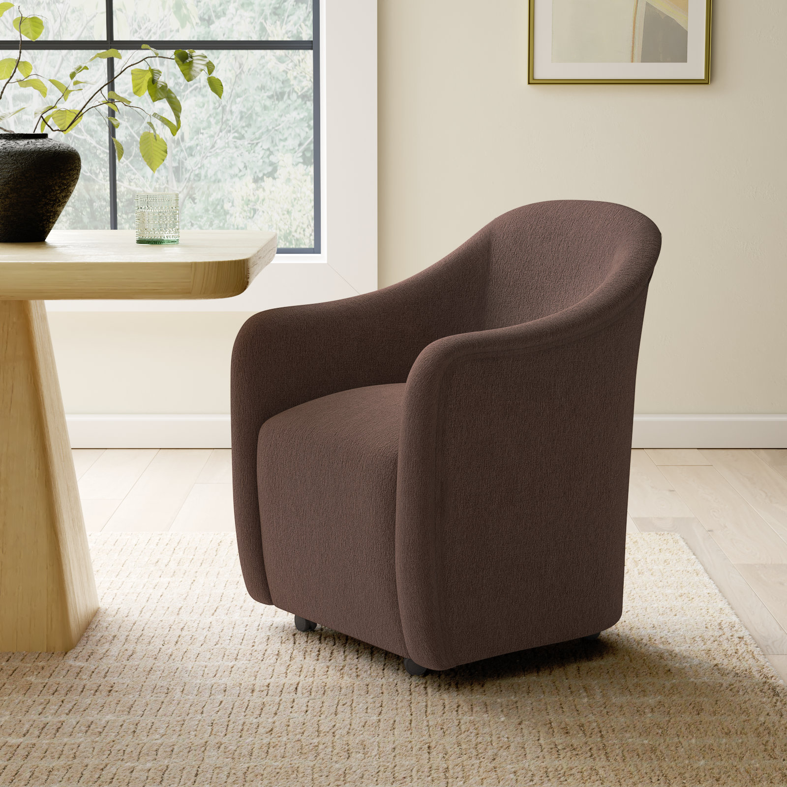 Armchair, Dark Brown Performance Chenille