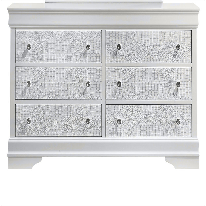 Commode 6 tiroirs Blaze, Blanc