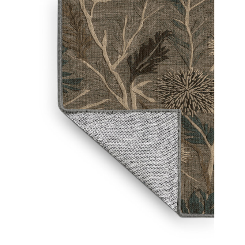 Washable Burdock Root Vegetables Area Rug, Square 3'