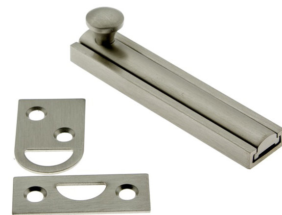 Solid Brass Surface Bolt, Satin Nickel